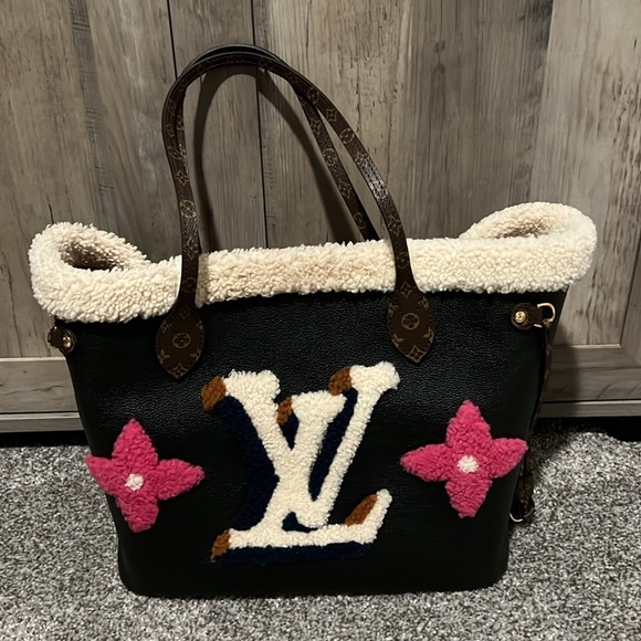 Louis Vuitton Limited Edition Black Leather Monogram Teddy Neverfull MM NM Bag - Picture 2 of 10